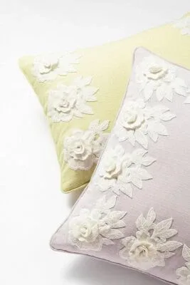 Anthropologie Lace Medallion Decorative Pillow image 2