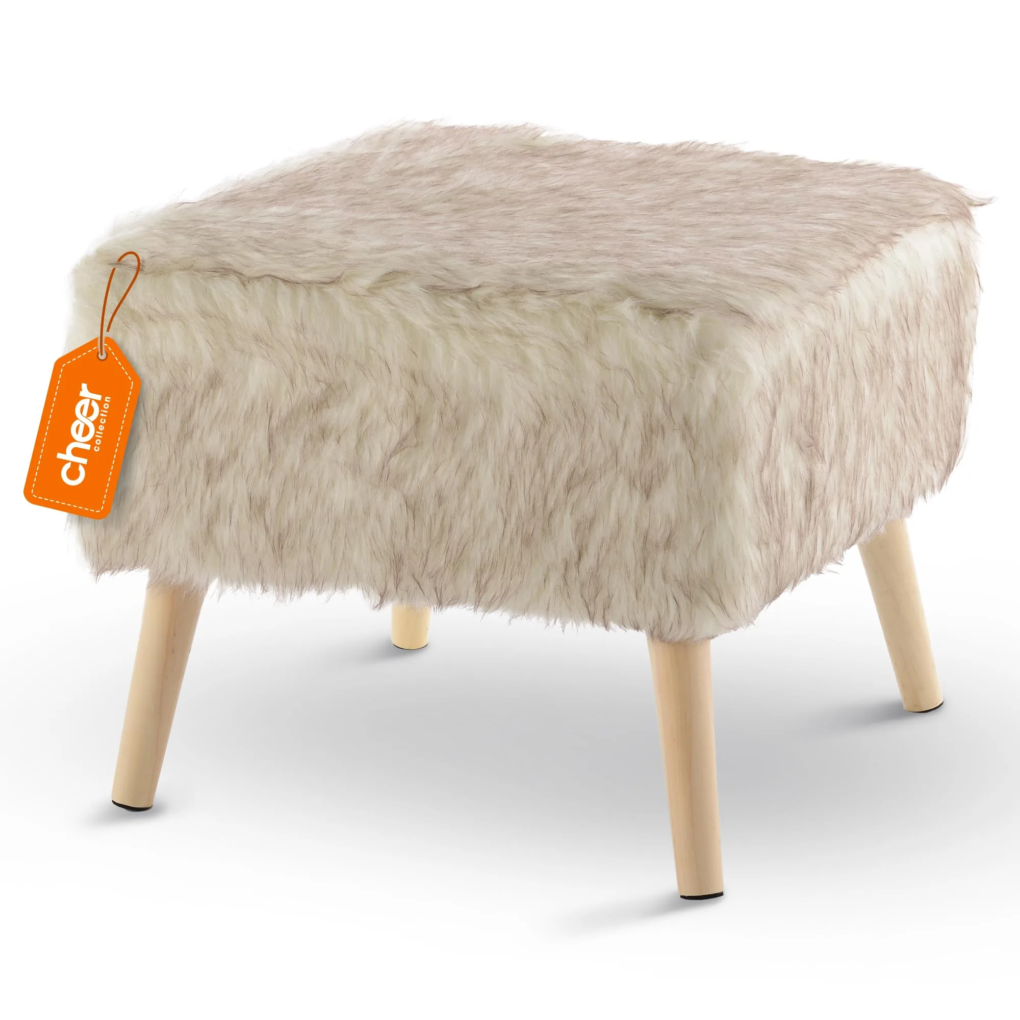 CB2 Half-Round Faux Fur Decorative Stool