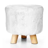 CB2 Half-Round Faux Fur Decorative Stool image 2