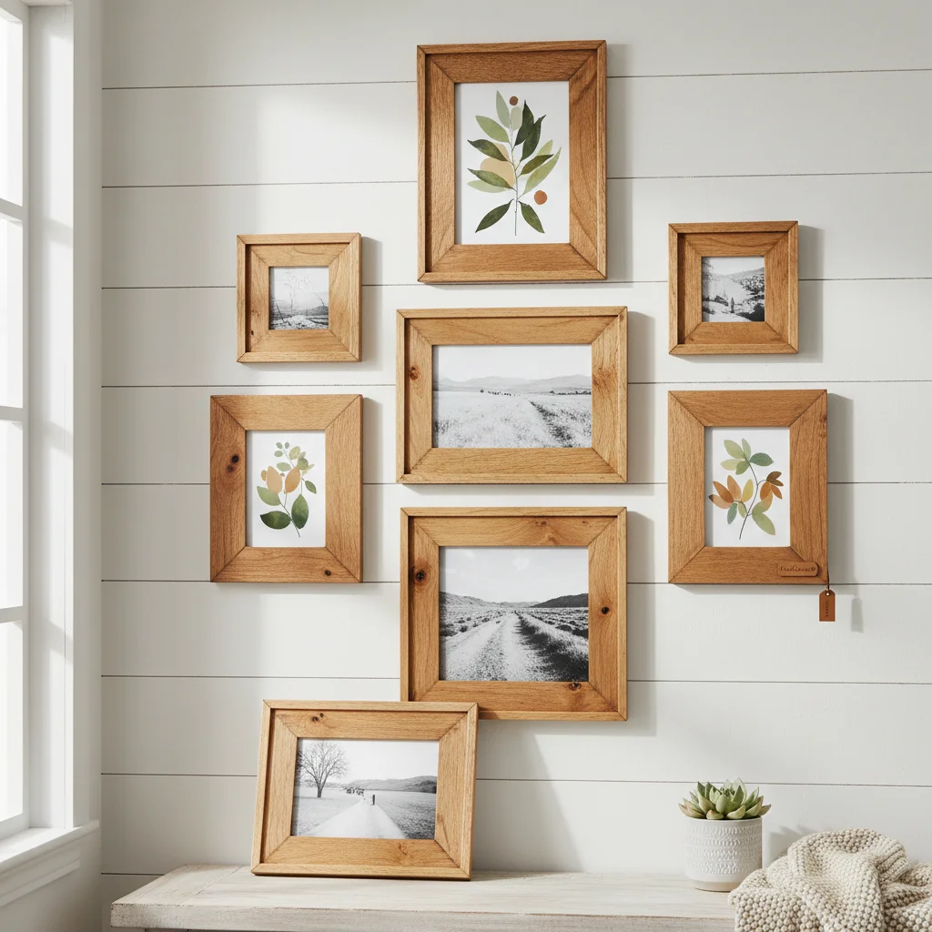 Kate and Laurel Sylvie Acacia Wood Gallery Frame Set