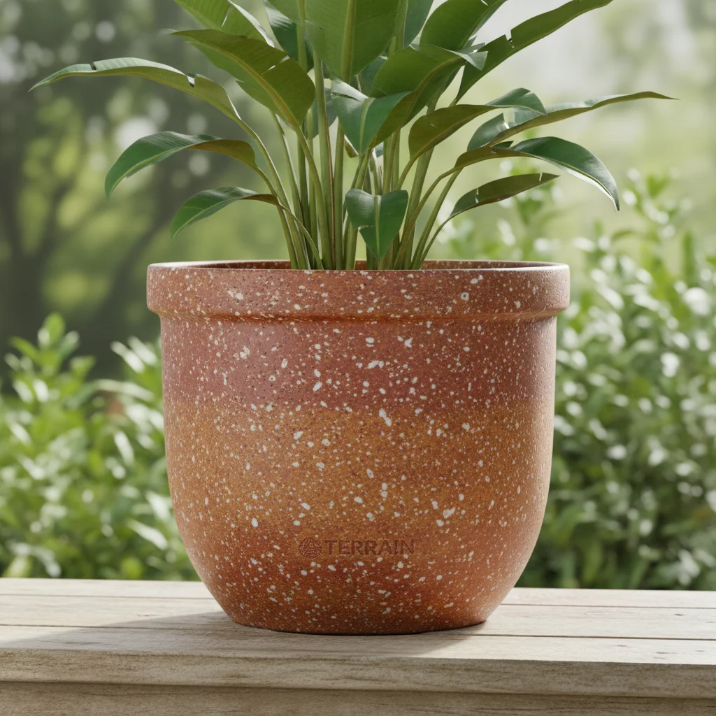 Terrain Matte Speckled Ceramic Planter Large